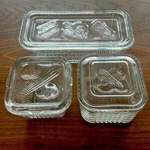 Federal Glass Antique Refrigerator Dishes- set of 3